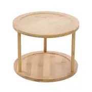 2 x Lazy Susan Turntable 2 Tier Spice Rack Shelf Organizer Kitchen Storage Tray