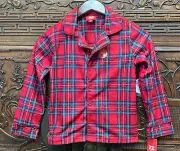 New Family PJ 's Kids Brinkley Plaid Pajama Top, Red , S(6/7)