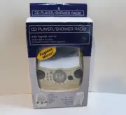 AM/FM Shower CD Radio Travel Fogless Fog Resistant Mirror LCD Clock Portable