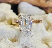 3.5 Ct Elongated Cushion Moissanite 925 Sterling Silver Solitaire Wedding Ring