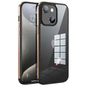 Minrui Series For iPhone 15 Plus High Transparency Phone Case Metal Frame TPU+Tempered Glass Cover