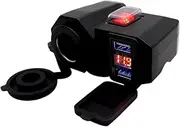 MeiKeL 12V Motorcycle Dual USB Charger Cigar Lighter Socket LED Voltmeter Accessories Parts for Motocross Dirt Bike