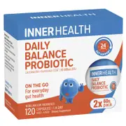 Inner Health Daily Balance Probiotic 120 Capsules, 10B CFU, LGG, Gut & Immune Support