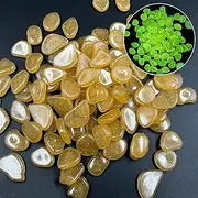 350 Pieces of Luminous Rocks,，0.79-1.181 inches，Luminous Pebbles,Pebbles for Plants/Yards/backyards/Fish Tanks/Swimming Pool Items，Add Charm to Your Space ﻿(Orange Yellow)