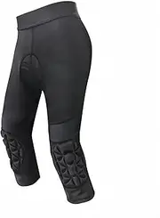 [Topeter] Youth 3D Padded Bike Pants, Cycling Capri Leggings with Knee Pads, Compression Bicycle Short Tights