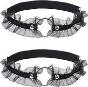 [alisikee] 2pcs Lace Thigh Garter Belts, Elastic Adjustable Leg Garters for Women, Black