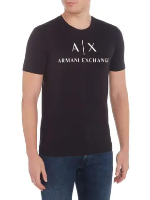 全新正品 Armani Exchange AX logo 黑色短袖T-shirt 黑tee 短T恤 阿瑪尼 亞曼尼 素T