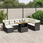 9 Piece Garden Sofa Set with Cushions Poly Rattan vidaXL