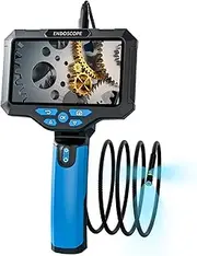 Tripe Lens Borescope Camera 5'' IPS Screen Endoscope Camera with Light 1920P Inspection Camera with 16.4ft Camera Cable for Au tive/Home/Wall/Pipe/Car Blue Tripe Lens