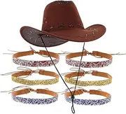 [COMPUKAS] Wide Brim Summer Hat for Women Cowgirl Hat Rhinestone Band for Outdoor Sun Protection and Fashion
