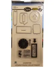 NEW ECHO PARK ELLISON SIZZIX 6 STAMP 7 DIE SET "EVERYDAY" FRAMELITS NEW