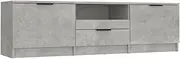 [vidaXL] TV Cabinet Indoor Living Room Bedroom TV Stand Unit Storage Side HiFi Media Cabinet Sideboard Home Organiser Concrete Grey Engineered Wood