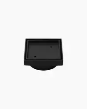 Black Square Shower Floor Grate Square Tile Insert Waste Bermuda 100mm Stainl...