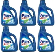 Purex Liquid Laundry Detergent, Mountain Breeze, 75 Fluid Ounces, 57 Loads Pk 6
