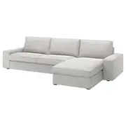 KIVIK 4-seat sofa with chaise longue, Tallmyra white/black