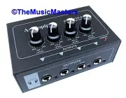 4 Channel HD Stereo HEADPHONE AMPLIFIER MIXER Audio Splitter Pro DJ Home Studio