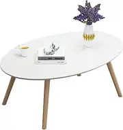 Exquisite Coffee Table, Oval Dining Table, Bedroom Leisure Table/Study Table, Multifunctional H40CM Sofa Side Table (Color : White, Size : 80x50cm)