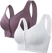 [Generic] Women Bra Set and Underwear Plus Size Ring Plus Full Comfort Thin Underwear Breathable Size Bra Bras