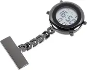 [CONGARTENO] Nurse Table Breast Watches Digital Digital Watch Black Women For Women Nurses Electronic Fob Display Retro Pendant Ladies Mirror Material: Ordinary Glass Mirror Black