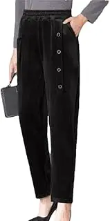 [Generic] Women's Warm Thicken Corduroy Harem Pants Winter High Waist Fashion Straight Pantalones Vintage Baggy Sweatpants