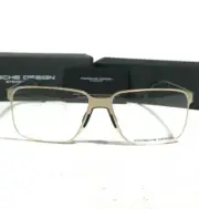 Porsche Design Eyeglasses Frames P8313 B Matte Gold Black Square 57-15-145