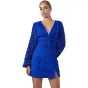 Bardot Cobalt Blue Lily Lace Overlay Mini Sheath Dress Size 6 S Fairy Whimsy NWT