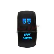 BLUE 2 POSITION ROCKER SWITCH LASER ETCHED 20A 12V SPOT LIGHTS OFFROAD