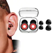 Ear Plugs Reusable Soft Comfortable Earplugs for Noise Reduction Sleeping Travel Work Studying-Red