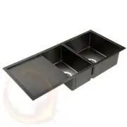 Cefito 100cm x 45cm Stainless Steel Kitchen Sink Under/Top/Flush Mount Black