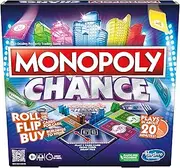 Hasbro Gaming Monopoly Chance Board Game for Adults and Kids | Fast-Paced Family Party Game | Ages 8+ | 2-4 Players | 20 Mins. Average