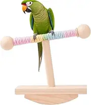 Bird Play Stand - Bird Perch Toy,Wooden Tabletop Rocking Stand, Pet Supplies for Outdoor Aviary Play and Exercise Climbing