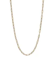 Roberto Coin 18K Yellow Gold Polished & Textured Paperclip Link Chain Necklace, 17 OS