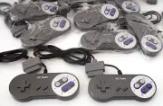 NEW snes CONTROLLERS LOT color BLACK Super Nintendo GAMEPADS X2