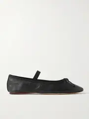 [Loeffler Randall] Loeffler Randall - Leonie Bow-embellished Leather Flats - Black - US5 US5 Black