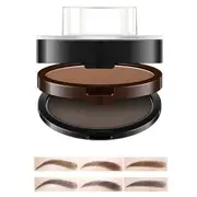 Seals Eyebrow Stamp with Brow Brush Make Up Nature Brow Makeup Tool-Light brown dark gray