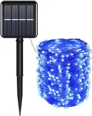 Solar String Lights Outdoor Waterproof 72 Ft 200 LED, 8 Lighting Modes Fairy Lights, Solar Powered String Lights for Garden (Blue)