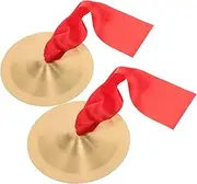 UPKOCH Drum Cymbal Playing Cymbals Instrument Hand Percussion Instrument Small Percussion for Hand Golden Polyester