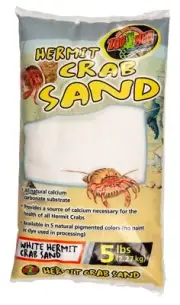 Zoo Med White Hermit Crab Sand All Natural Calcium Carbonate Substrate 5-Pounds