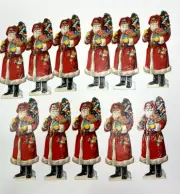 Vintage Father Christmas Santa Die Cut Paper Scrap Book Journals England