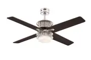 Modern Ceiling Fan With LED Light and Remote Control Oscar Nickel 122 CM