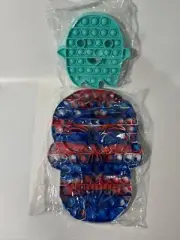 Large Pop It Poppets X 2, Figet Toys, Large Skull And A Smallish Ghost