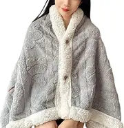 ccuzs Cozy Warm Thick Blanket, Wearable Throws Poncho, Comfy Flannel Throw, Comfortable Throw Blanket, Comfy Thick Foldable Shawl Blanket While Relaxing Your Bed Or Sofa