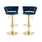 SERENITà Blue Velvet Seat Kitchen Breakfast Bar Stools Counter Height Barstools