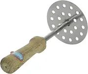 Stainless Steel Potato Masher, PAV BHAJI Masher with Wooden Handle_jd