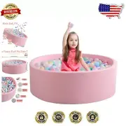 Safe and Cozy Toddler Ball Pit - 47.2'' Pink Foam Play Area (Balls Not Included)
