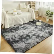 Plush Shaggy Area Rugs 5ft x 8ft, Faux Fur Fluffy Rug for 5x8 Feet Dark Grey