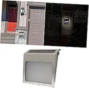 WOONEKY Stainless Steel Solar Lighted House Address Sign Led Bright Illumination for Night Visibility Weatherproof Wall Lamp No Wire Needed Easy Assembly