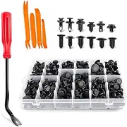 MAEZOE 240PCS Bumper Retainer Clips, Car Plastic Rivets Fasteners Push Retainer Kit, Door Trim Panel Fender Clips with Remover Tool for Toyota GM Ford Honda Acura Chrysler