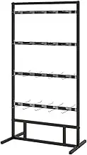 4 Floors Display Stand, Slipper Rack, Multifunction Socks Underwear Gloves Ornament Retail Store Storage Rack, Boutique Clothing Store Organizer, Height Adjustable (Color : Black, Size :