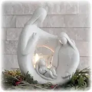 Nativity Sets For Indoor Statue With Led Tealight Candle Holder Contemporary Sty